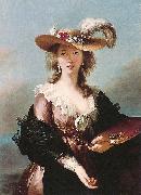 Elisabeth Louise Viegg-Le Brun Self portrait in a Straw Hat, France oil painting artist